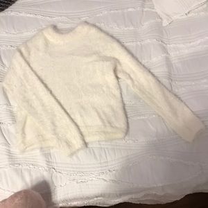 off white fluffy sweater